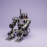 Mini-Hubo robot. Photo by Ron Aira/Creative Services/George Mason University